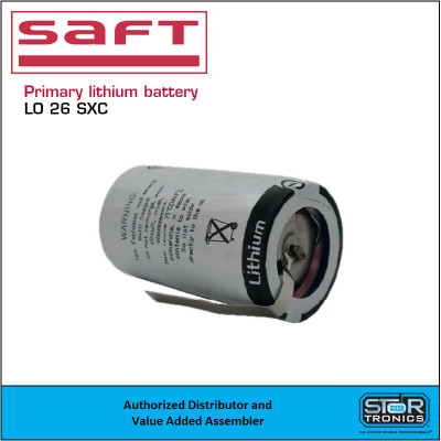 Saft LO26SXC-STS, 3.0 Volt, 9.2Ah "D" Lithium Sulfur Dioxide (Li-SO2) Battery w/Solder Tabs Saft LO26SXC-STS, 3.0 Volt, 9.2Ah "D" Lithium Sulfur Dioxide (Li-SO2) Battery w/Solder Tabs