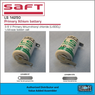 Saft LS14250 ST w/Solder Tabs - vs - Saft LS14250 STS w/Connect Tabs Saft LS14250 ST w/Solder Tabs - vs - Saft LS14250 STS w/Connect Tabs