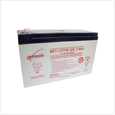 Enersys Genesis NP7-12FR 12 Volt 7 Amp Hour Battery w/F1 Terminals & Flame Retardant Case