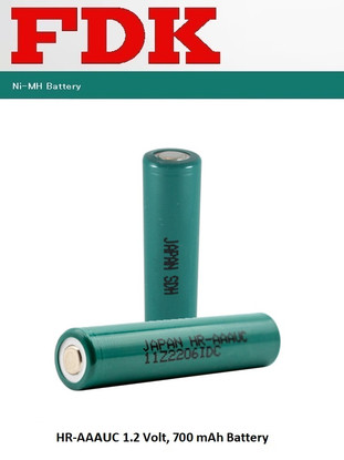 FDK HR-AAAUC - 1.2 Volt, 700mAH NIMH "AAA" Cell - 166720890