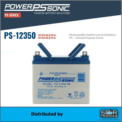 PowerSonic PS-12350 NB, 12 Volt, 35Ah SLA Battery