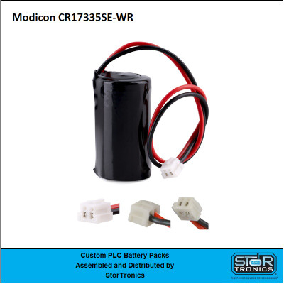 Modicon CR17335SE-WR 3 Volt, 1800 mAh Custom Lithium PLC Battery by StorTronics