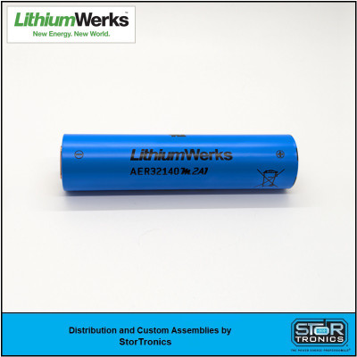 LithiumWerks AER32140m2A1 3.3 V 2.6 Ah Lithium Iron Phosphate (LiFePO4) Battery