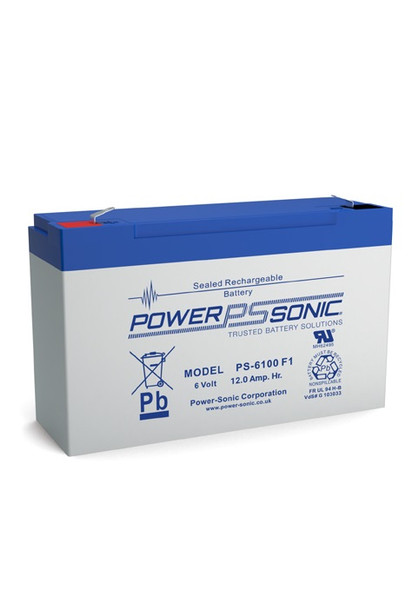 Power Sonic - PS-6100F1 - 6 Volt, 12.0 AH Rechargeable SLA Battery 