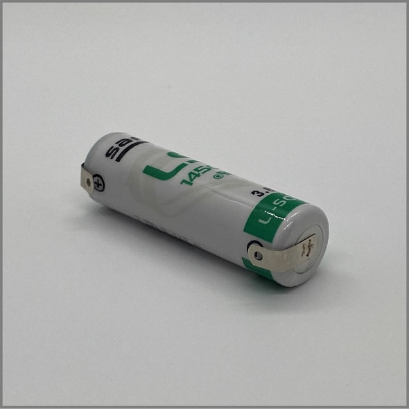 Saft LS14500 ST, 3.6 VOLT, 2.6Ah "AA" Lithium Sulfur Dioxide (Li-SO2) Battery w/Solder Tabs 