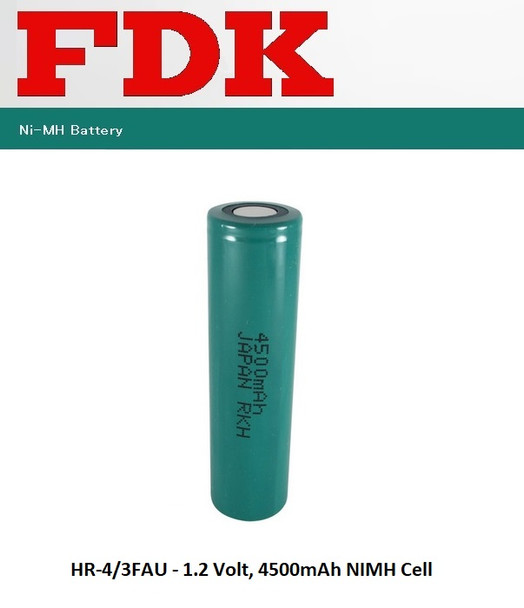 FDK HR-4/3FAU - 1.2 Volt, 4500mAh 4/3 A NIMH Battery 