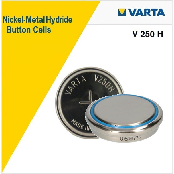 Varta V250H 55625-101-501, 1.2 Volt, 250mAh NIMH Button Cell 