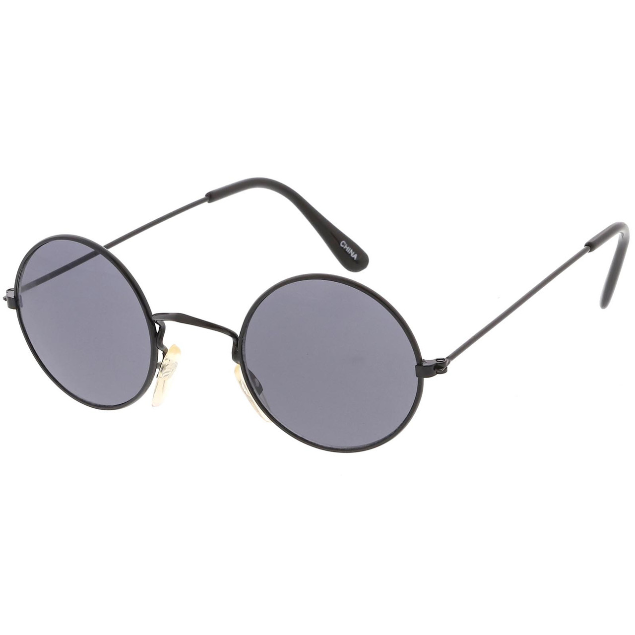 True Vintage Small Thin Frame Circle Sunglasses Neutral Colored