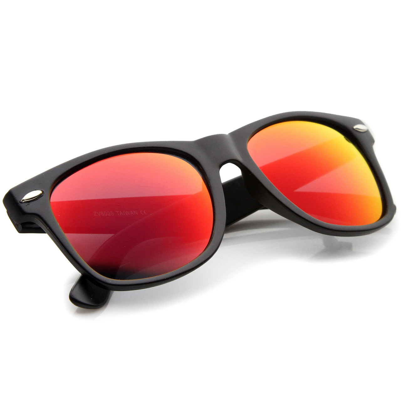 Matte Finish Color Mirror Lens 55mm Square Horn Sunglasses Large Rimmed
