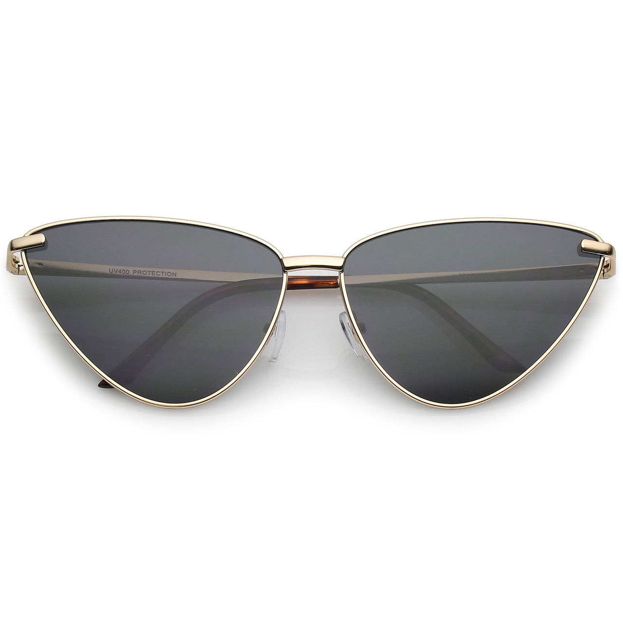 Slim metal cat eye sunglasses with gold frame and pink lenses – Hot Futures