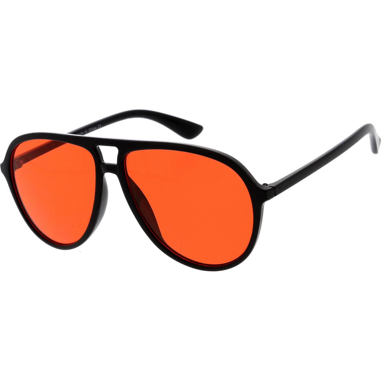 Retro Aviator 80s Lens Color Classic 55mm Inspired Tinted Sunglasses