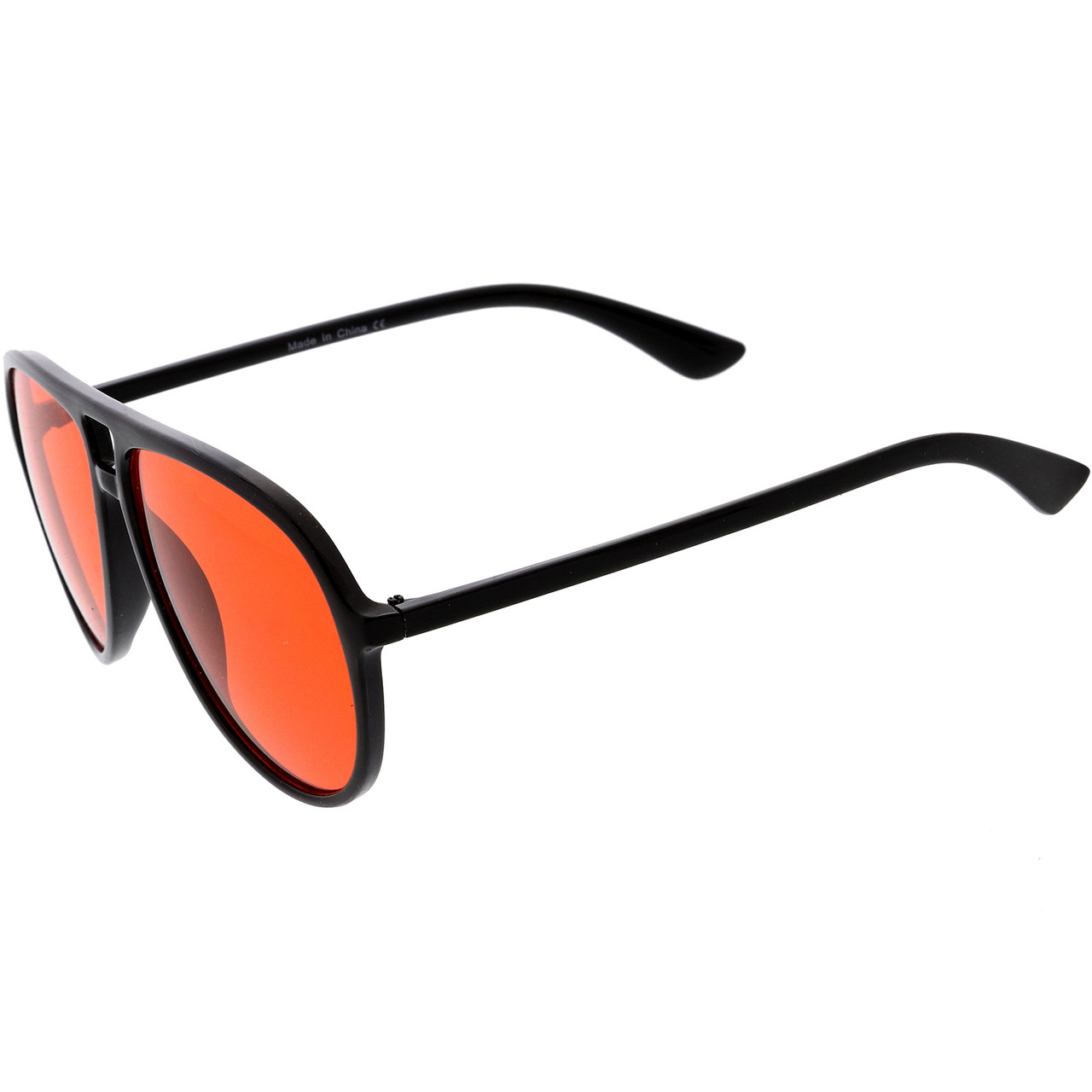 Classic 80s Inspired Lens Color Aviator 55mm Tinted Sunglasses Retro