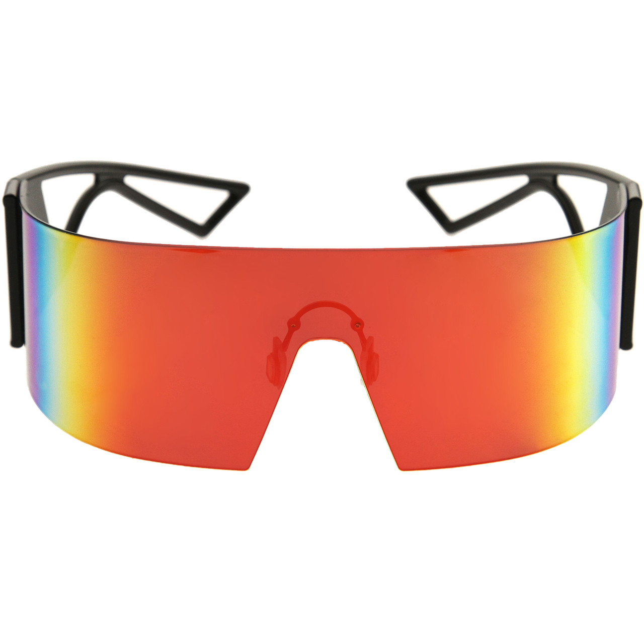 FLAWLESS EYEWEAR Futuristic Oversize Shield Visor Sunglasses Flat Top India  | Ubuy