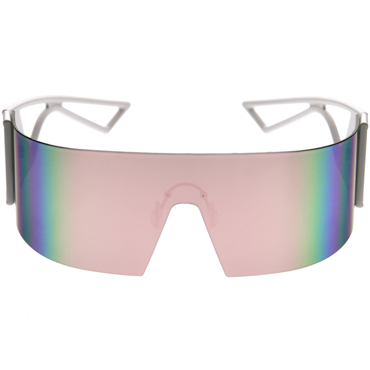 Amazon.com: Crazy Feng Rimless Futuristic Wrap Around Sunglasses Women  Men,Cyberpunk Visor Sunglasses Shades Colorful Fashion Eyeglasses (Black  Sunglasses) : Clothing, Shoes & Jewelry