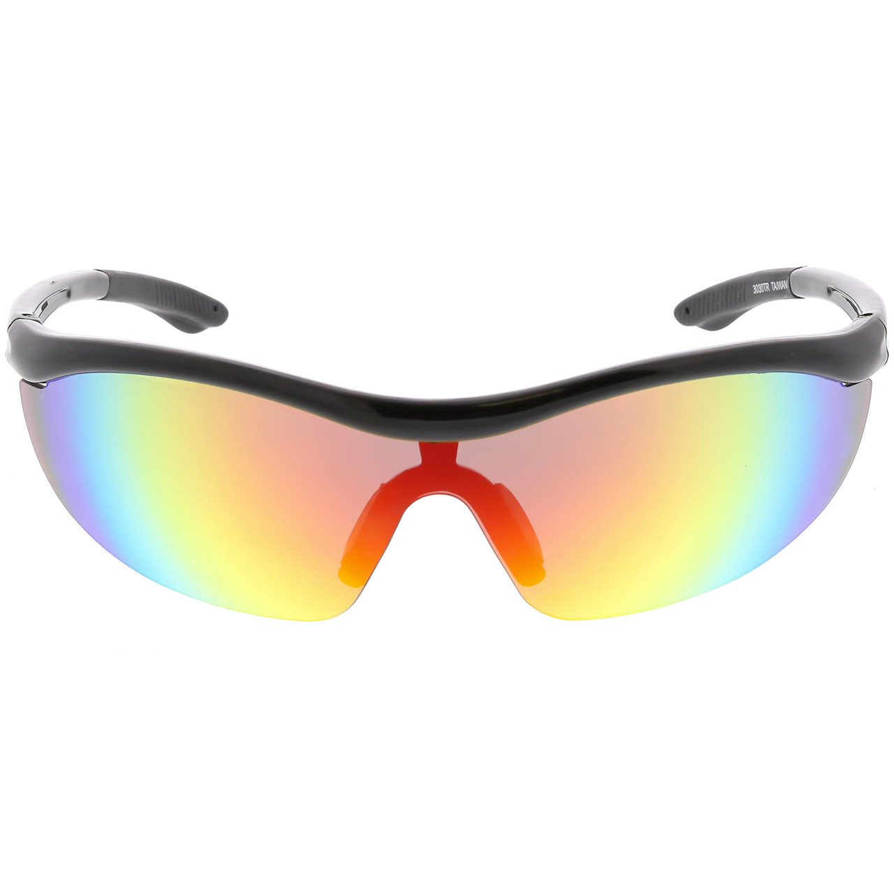 Semi Rimless TR-90 Wrap Sports Sunglasses Shield Lens 77mm