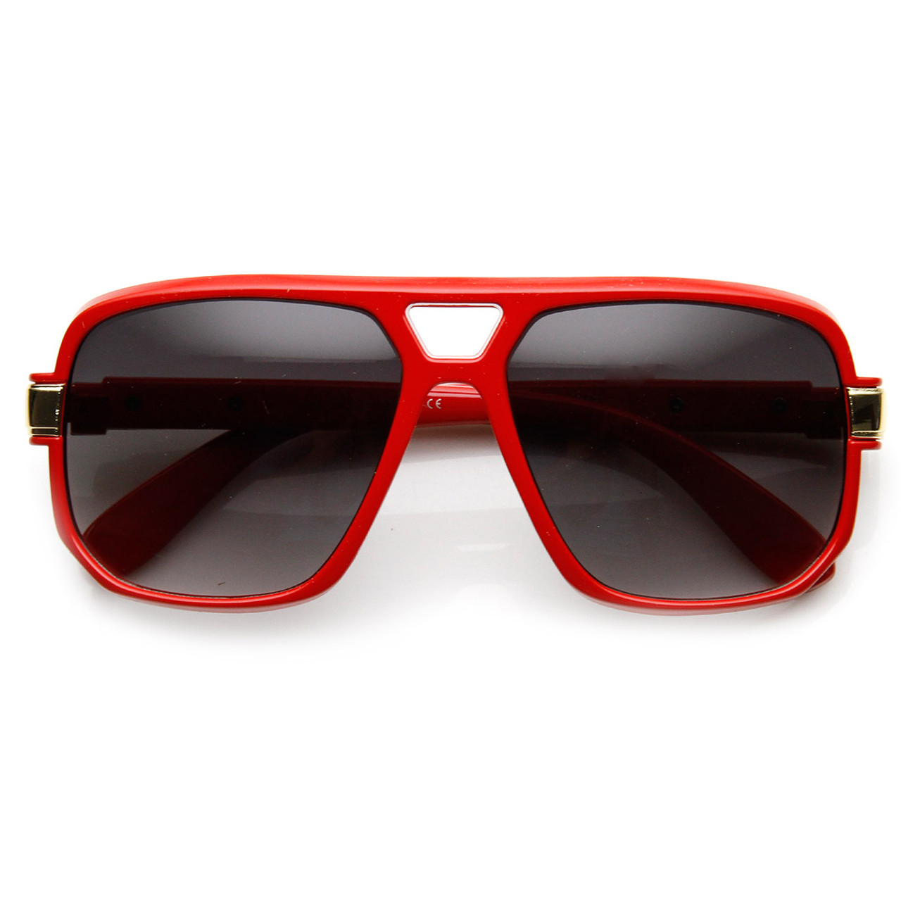 Factory Square Plastic Sunglasses - Red