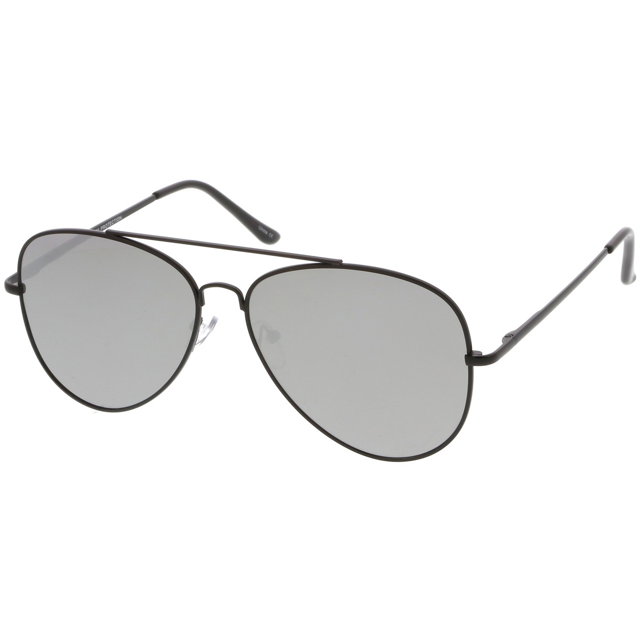 Big Gray Lens Gold Frame Straight Bridge Classic Aviator Sunglasses Sun  Shades | eBay