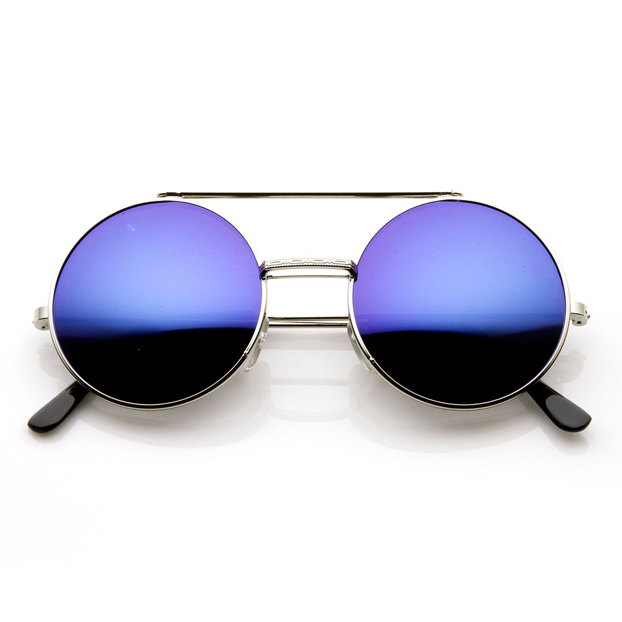 Limited Edition Color Mirror Flip Up Lens Round Circle Django Sunglasses 