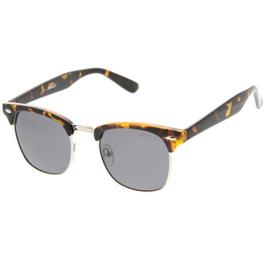 Polarized Lens Classic Half Frame Horn Rimmed Sunglasses 50mm