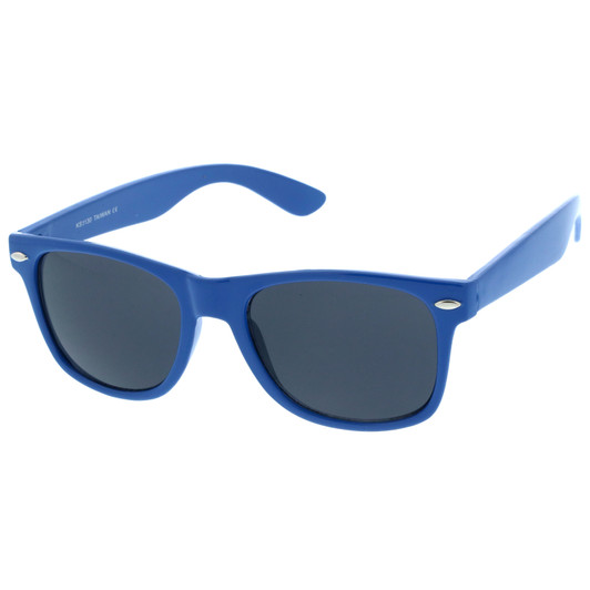 Retro Wide Temples Neutral-Colored Lens Horn Rimmed Sunglasses 55mm