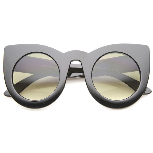 Womens Bold High Point Tinted Lens Oversize Cat Eye Sunglasses 48mm