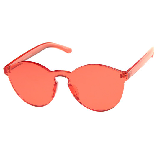 One Piece PC Lens Rimless Ultra-Bold Colorful Mono Block Sunglasses 60mm