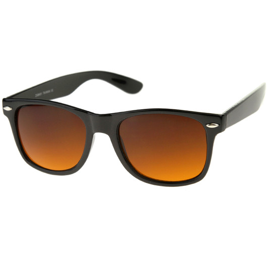 Classic Driving Blue Blocking Amber Tinted Lens Horn Rimmed Sunglasses 54mm
