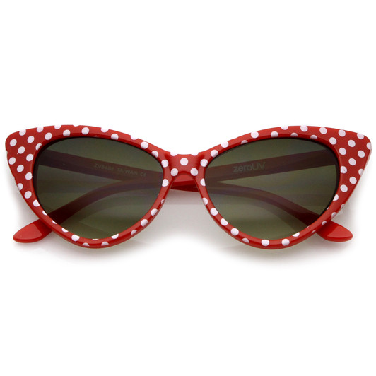 Women's Retro Polka Dot Oversize Cat Eye Sunglasses 50mm