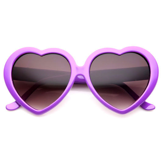 Women's Oversize Neutral-Colored Lens Heart Shaped Sunglasses 55mm