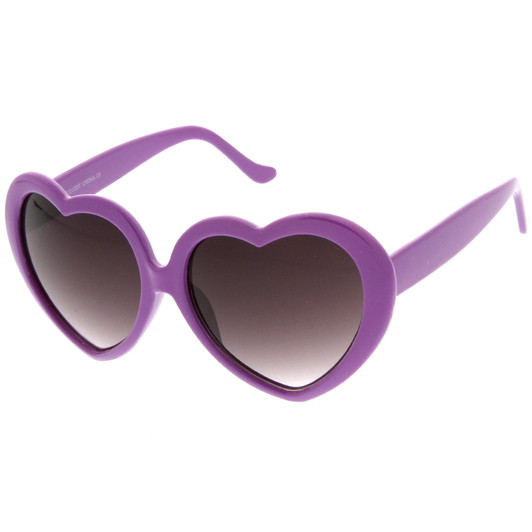 Women's Oversize Neutral-Colored Lens Heart Shaped Sunglasses 55mm