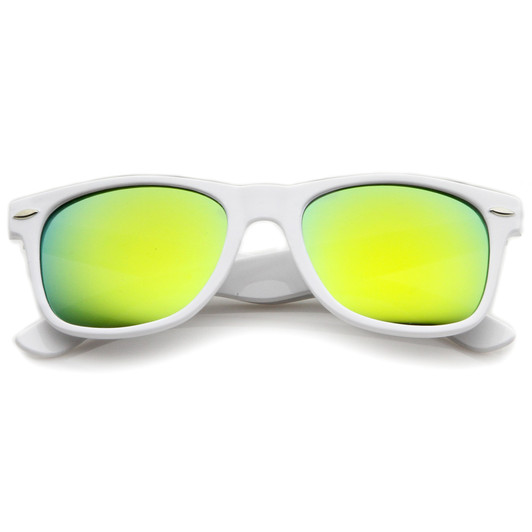 Hipster Fashion Flash Color Mirror Lens Horn Rimmed Style Sunglasses