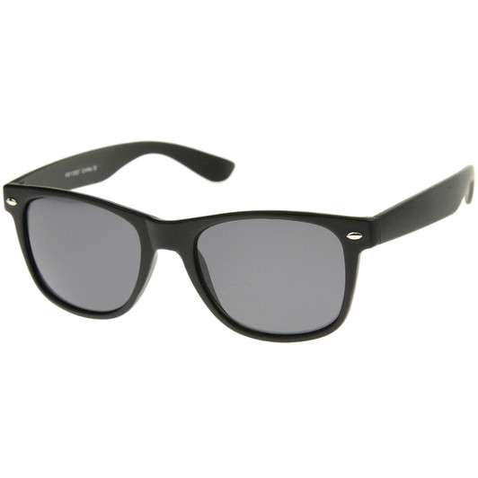 Classic 80's Retro Matte Frame Wide Temples Horn Rimmed Sunglasses 54mm