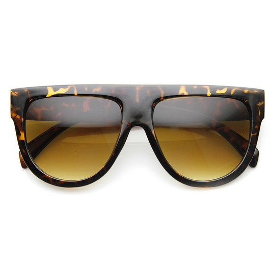 Large Oversized Flat Top Teardrop Frame Aviator Sunglasses