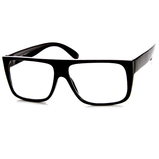 Casual Fashion Basic Rectangular Flat Top Clear Lens Glasses
