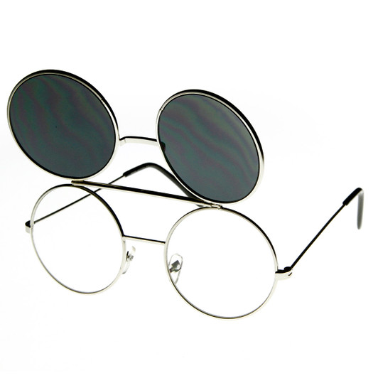 Limited Edition Color Flip-Up Lens Round Circle Django Sunglasses