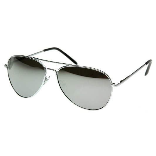 FULL MIRROR Mirrored Metal Aviator Sunglasses