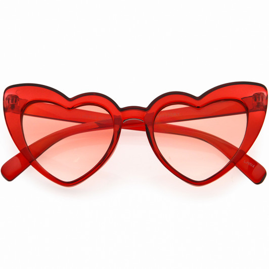 Kids Heart Shaped Color Tinted Translucent Heart Sunglasses 45mm