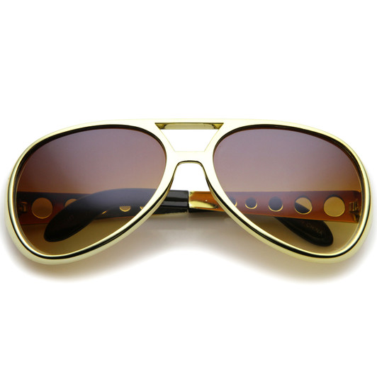 Large Elvis King Of Rock & Roll Aviator Sunglasses 63mm