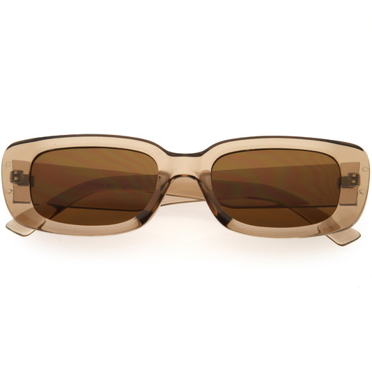 Retro Square Neutral Colored Lens Rectangle Sunglasses 50mm