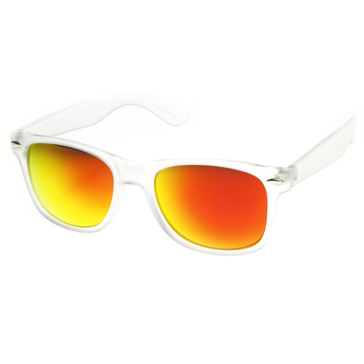 Frosted Frame Color Reflective Mirror Lens Horn Rimmed Sunglasses