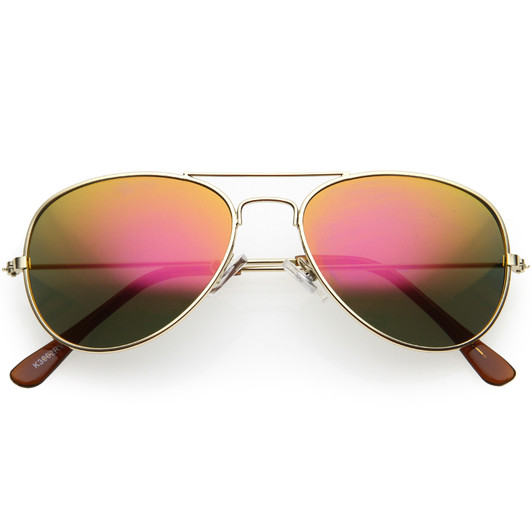 Kids Vibrant Mirrored Lens Pilot Aviator Sunglasses 49mm