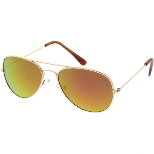 Kids Vibrant Mirrored Lens Pilot Aviator Sunglasses 49mm