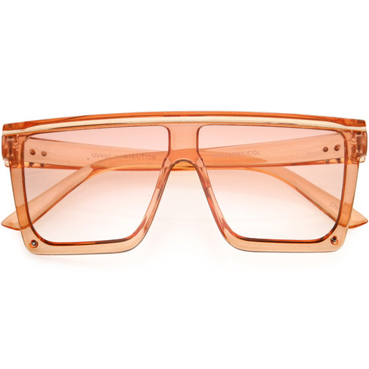 Kids Flat Top Color Tinted Lens Square Oversized Sunglasses 53mm