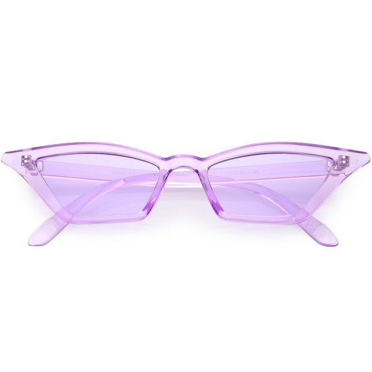Translucent Retro Cat Eye Sunglasses For Women Color Tinted Lens 50mm