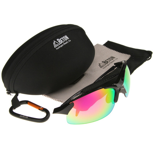 Olympus - Two-Toned Half-Frame Iridescent Lens TR-90 Sports Wrap Sunglasses 68mm