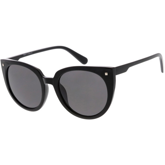 Women's Oversize Cat Eye Sunglasses Slim Arms Round Lens 54mm