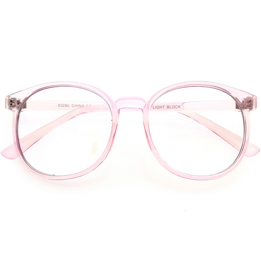 Retro Blue Light Filter Clear Round Blue Light Glasses 52mm
