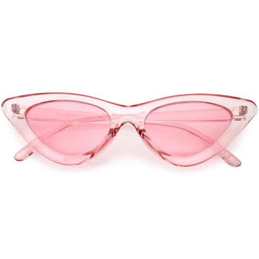 Womens Exaggerated Translucent Cat Eye Sunglasses Color Tinted Lens 48mm