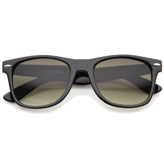 Classic Wide Temples Neutral-Hued Square Lens Horn Rimmed Sunglasses 54mm