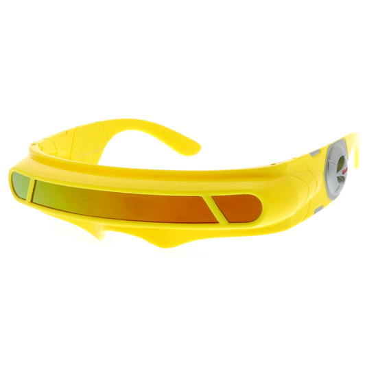 Futuristic Cyclops Shield Colored Mirror Mono Lens Wrap Sunglasses 147mm